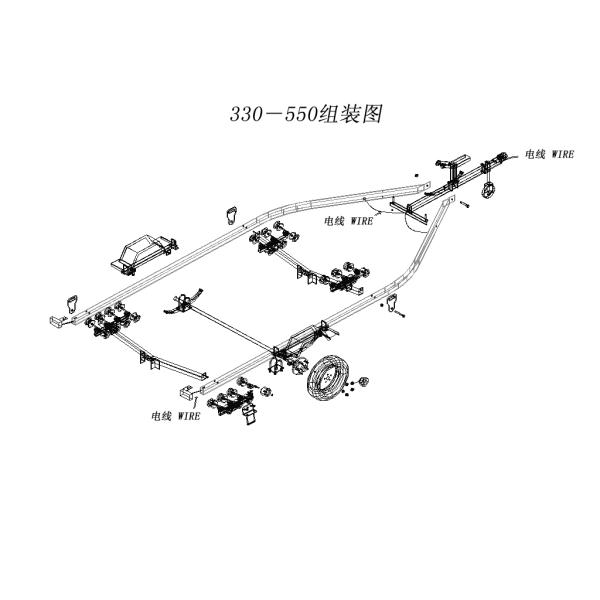 Professional Single Jetski Folding Boat Trailer With ST175/80R13X2 Tire