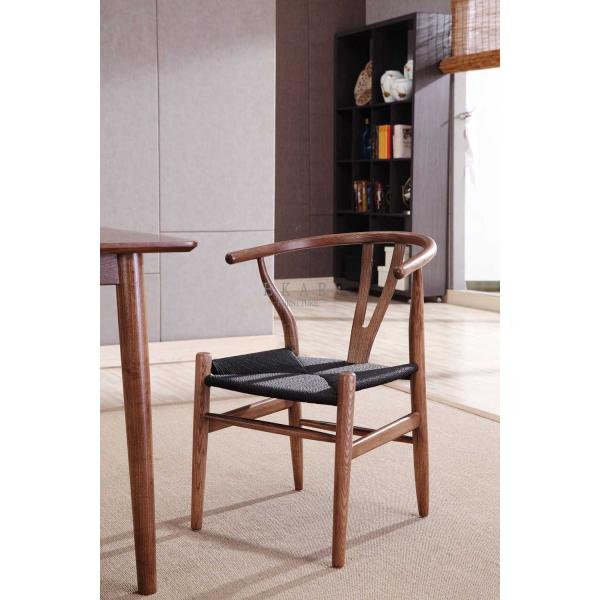 Nordic Design Wooden Solid Wood Hemp Rope Rattan Dining Chair