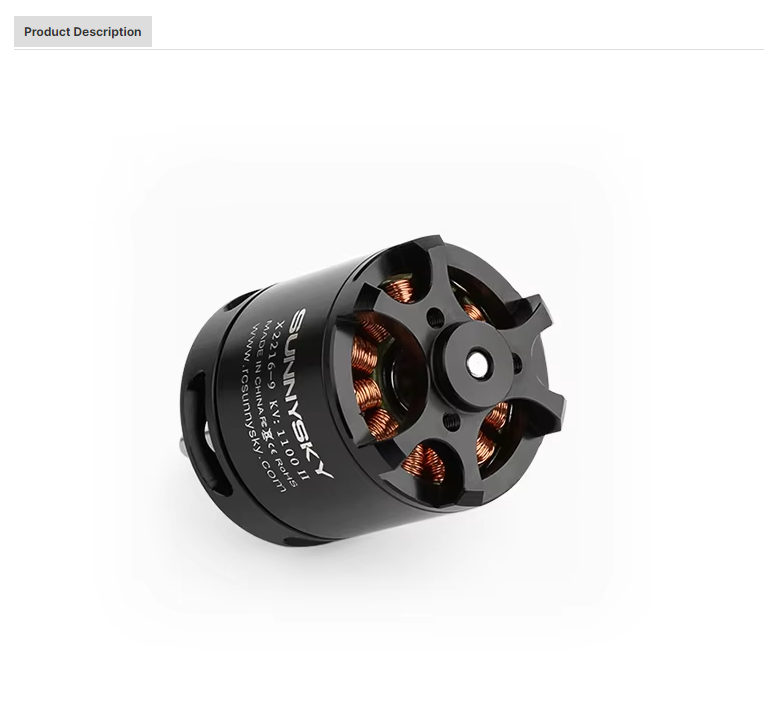 Sunnysky X2216 KV1800 Long Shaft Short Drone BLDC Motor For Fixed Wing Aircraft