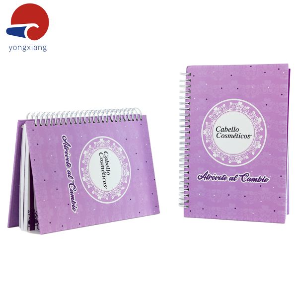 Full Color Custom Weekly Planner Purple Spiral Notebook Features Drawstring And Functional Pocket