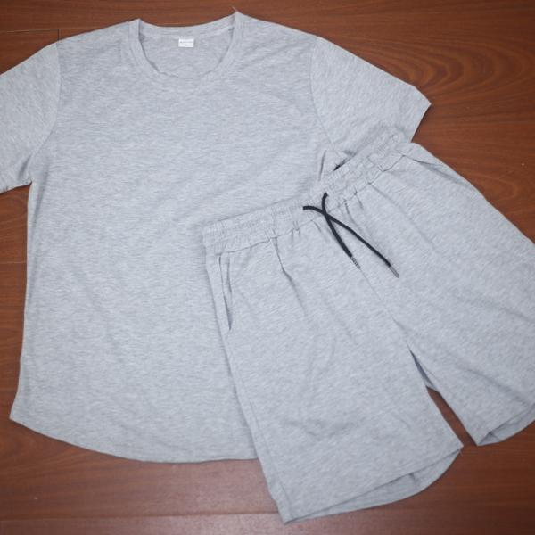 Custom Logo Plus Size Tracksuit for Men Stretchable 2 Piece Outerwear Jogger Suit Short Sets