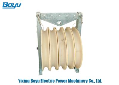 High Efficiency Transmission Line Stringing Tools Five Wheel Nylon Conductor Pulleys