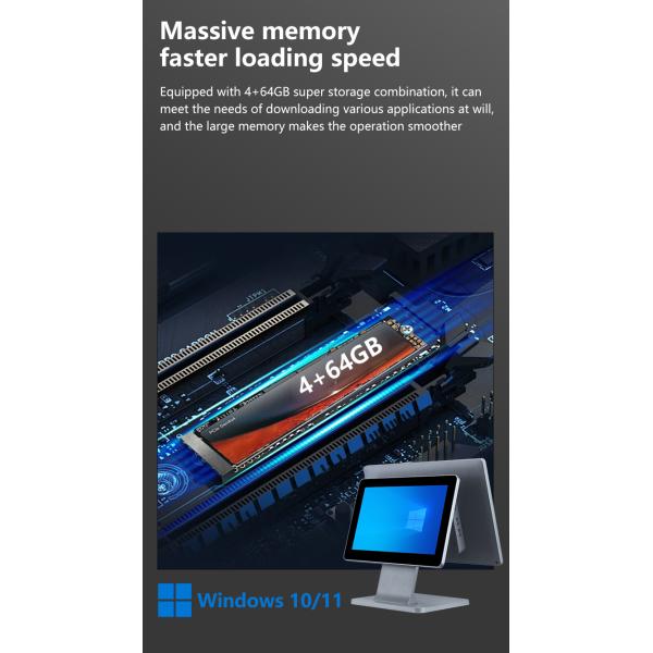 4GB DDR3 Memory 15.6 Inch Point of Sale POS Terminal for Restaurant All in One Touch POS Machine Win POS Systems