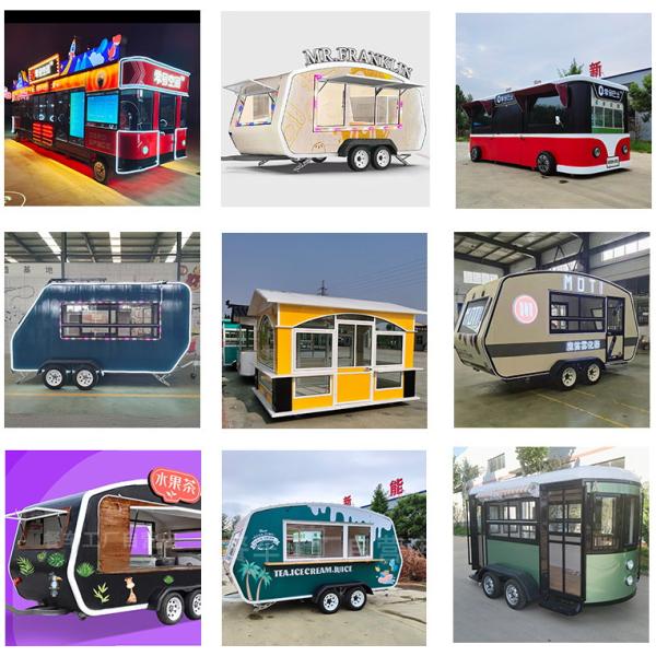 Remorque de nourriture de cuisine Mobile pour boissons froides, voiture de restauration multifonctionnelle, remorque de collation
