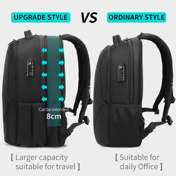 T-B3105 4A Expandable Men Outdoor Business Travel Backpacks Carry On With Usb Anti Theft