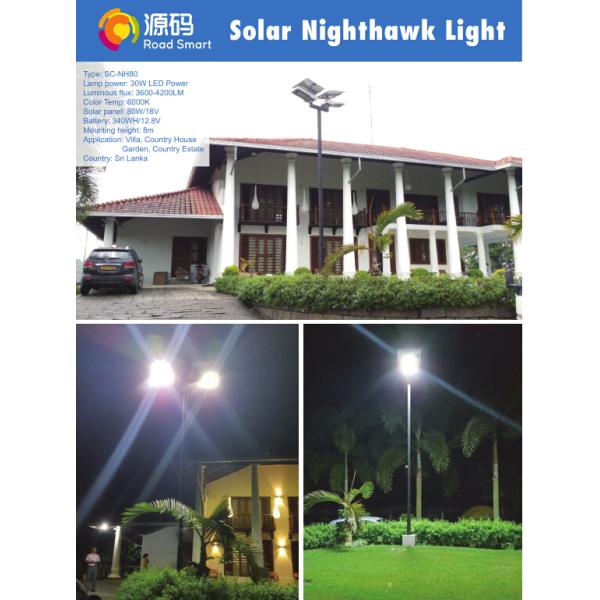 20W LED Integrated Solar Street Light 3000K-6500K With Microwave Motion Sensor