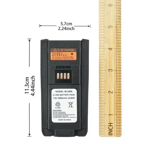 Bateria BL1806 BL2505 2000mAh Bateria PT580 PT580H PT580H Plus Walkie talkie recarregável de substituição