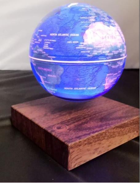 wooden base magnetic floating levitate 6inch globe lighting change colorful