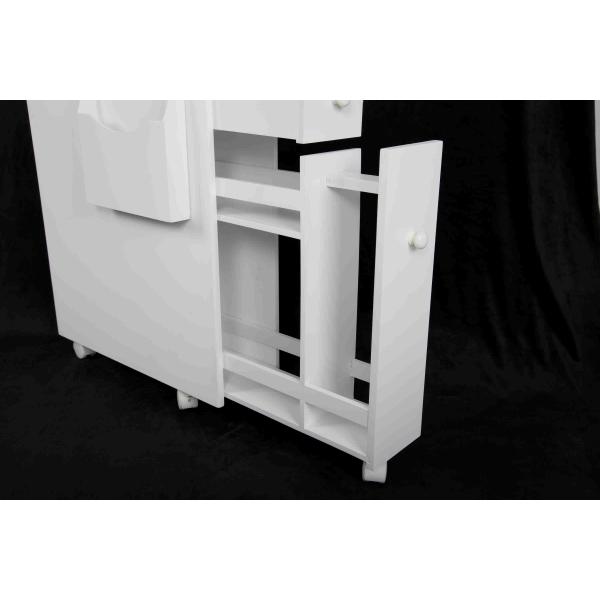 Wooden Narrow Storage Cabinet With Pull Out Drawer , Freestanding Bathroom Storage