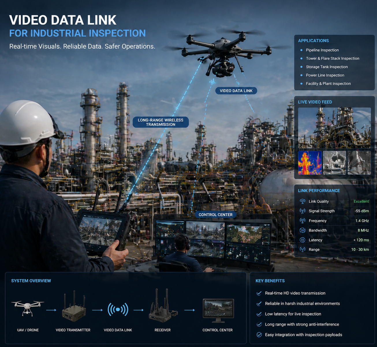 Wireless HD Video Data Link for Unmanned Vehicles – High-Definition UAV & Drone Transmission