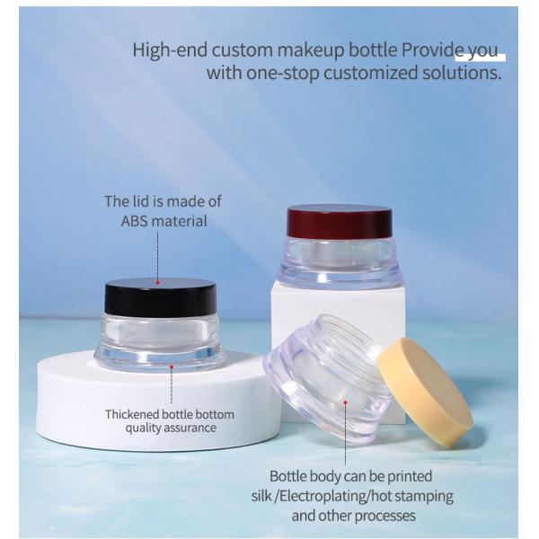 PS Matériau de base 10g Mini taille de voyage Plastic crème cosmétique pot jar avec couvercle coloré pour les yeux et le visage Jar Collier Matériau PS