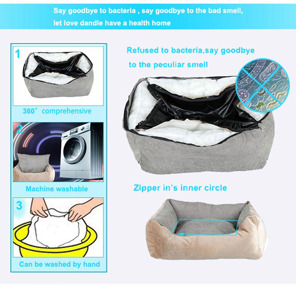 luxury pet beds Stripes short plush pp cotton pet bed china factory