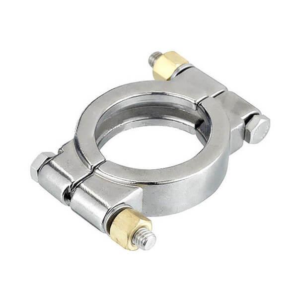Hygienic High Pressure Pipe Clamps With Automatically Adapt Fastening Forces