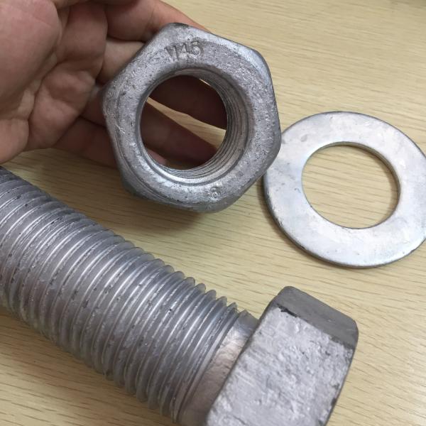 DIN Standard Hebei Fastener HDG Hot Dip Galvanized Hex Bolt and Nut with Yellow Zinc