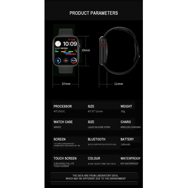 1,75» Smartwatch Bluetooth экрана 240MAH вызывает IWO 13 12 I8 Pro BT5.0