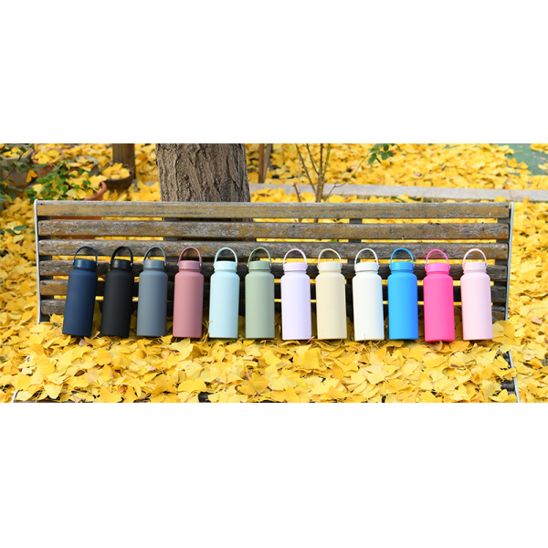 New Stainless Steel Sports Water Bottle Large-capacity 1L American Wide-mouth Insulated Flask Portable Outdoor Customized Water Cup