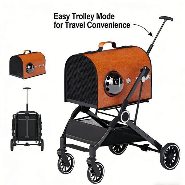 Collapsible Dog Stroller | Detachable Pet Carrier Stroller|Quiet Pet Stroller for B2B Bulk Purchase