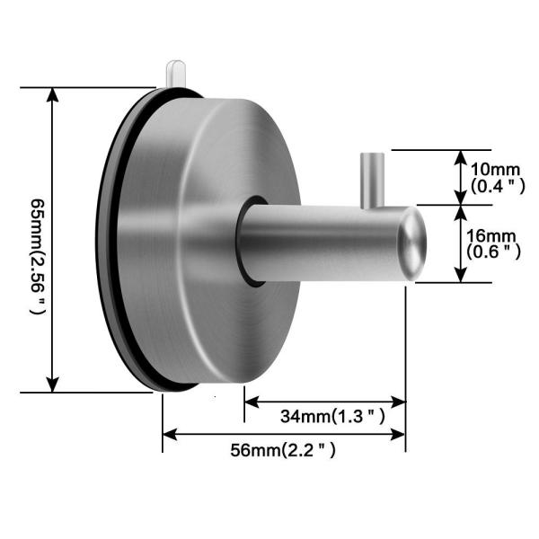 Fashion Bathroom Hardware Accessories / Silver Shower Suction Cup Hook