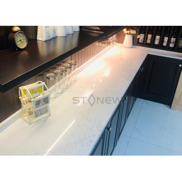 White Quartz Engineered Stone Slabs Quartz Kitchen Slab Scratch Resistance