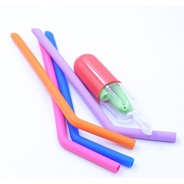 Reusable BPA Free Straight Silicone Drinking Straws