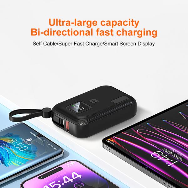 Mini Power Bank portátil 10000mAh 22,5W PD com PD22,5W de entrada e 21700 tipo de bateria