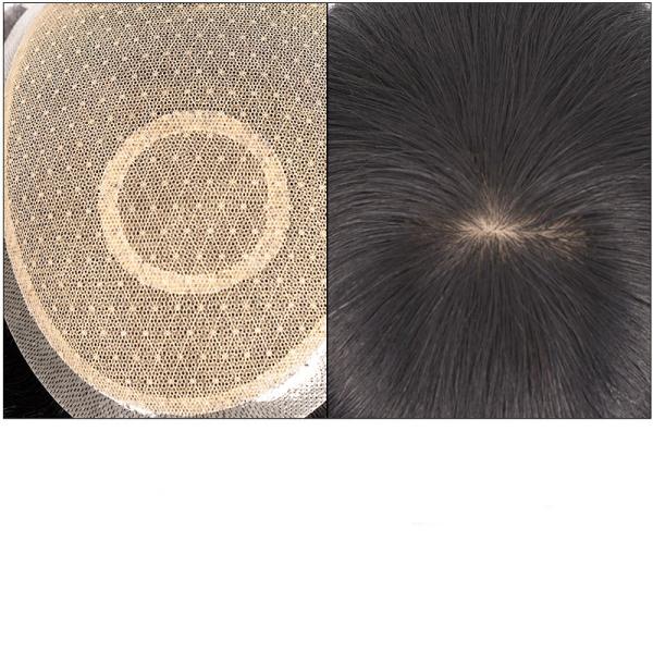 Small/Large/Average Size No Problem Get 100% Human Hair Men Toupee with 60 Lace Mesh