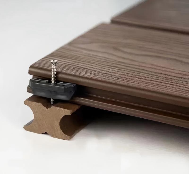 Second generation round hole double-sided co extruded outdoor WPC flooring