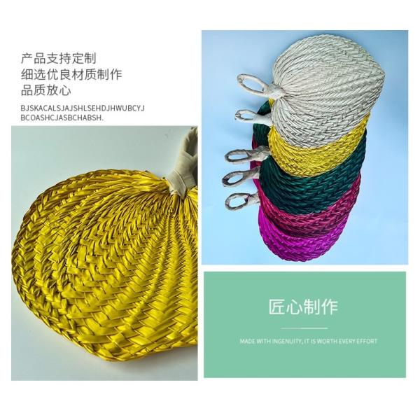 Y-Z High Quality Handmade Vintage Summer Creative Bohemian Palm Leaf Cool Fans Bamboo Cattail Leaf Hand Fan for Wedding