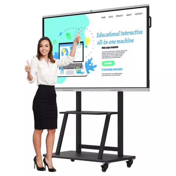 98 Inch 4K White Board Smart Whiteboard Interactive Black Silver