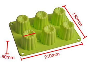 Silicone manufacturer Silicone baking tools 6 cup silicone ice/chocolate mold SB-003