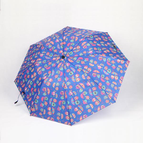 Designer Purple Two Fold Umbrella Full Color Auto Magic Printing Zinc Plating Metal Pole