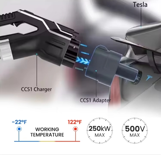 EV Charger Adapter High Power Capacity 250kW Maximum Output Suitable for Renewable Energy Systems and Heavy Duty Machinery