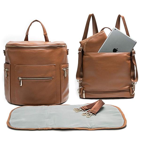 New Arrival Amazing design high quality Leather Diaper Bag Backpack