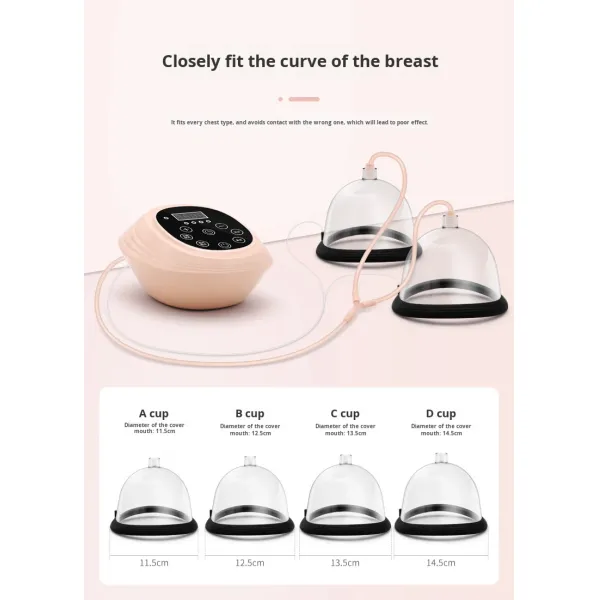 Hot Selling Breast Enhancement Massager with Vibration and Latex Material Home Use Timer & Suction Power Regulation
