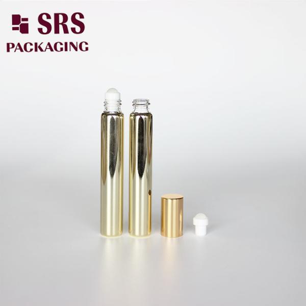 SRS cosmetic 10ml gold glass perfume bottle with glass roller ball