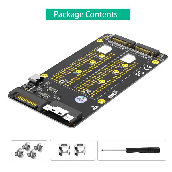 Dual M.2 NVMe to SFF-8654 8i Adapter with PCIe Bifurcation Support for High-Speed Data Transmission