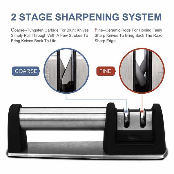 Manual fácil cerâmico e apontador de faca de aço inoxidável da qualidade superior do tungstênio para Dull Straight e facas serrilhadas