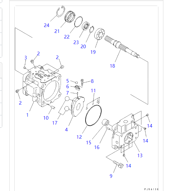 KOMATSU PC30MR-2 Main Hydraulic Pump 708-1S-00253 708-1S-00252 708-1S-00251 For Mini Excavator