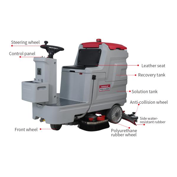 Industrial Automatic Cordless Ride On Floor Sweeper Scrubber Cleaning Machine