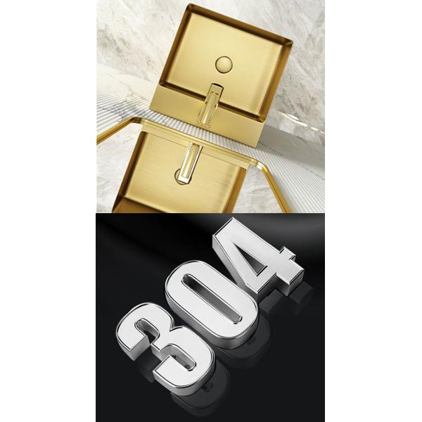 Stainless Steel 304 Bathroom Standing Sink , Square Column Pedestal Wash Basin