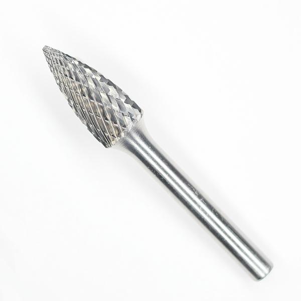 SG-51 1/4'' Solid Carbide Burr Pointed Tree Carbide Burr On 1/8 Shank
