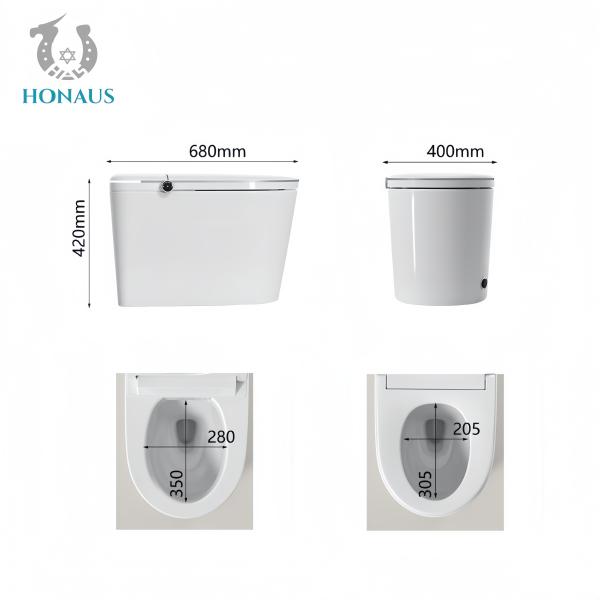 Modern Smart Intelligent Toilet Bowl Premium Ceramic S Trap 300mm Multi Function