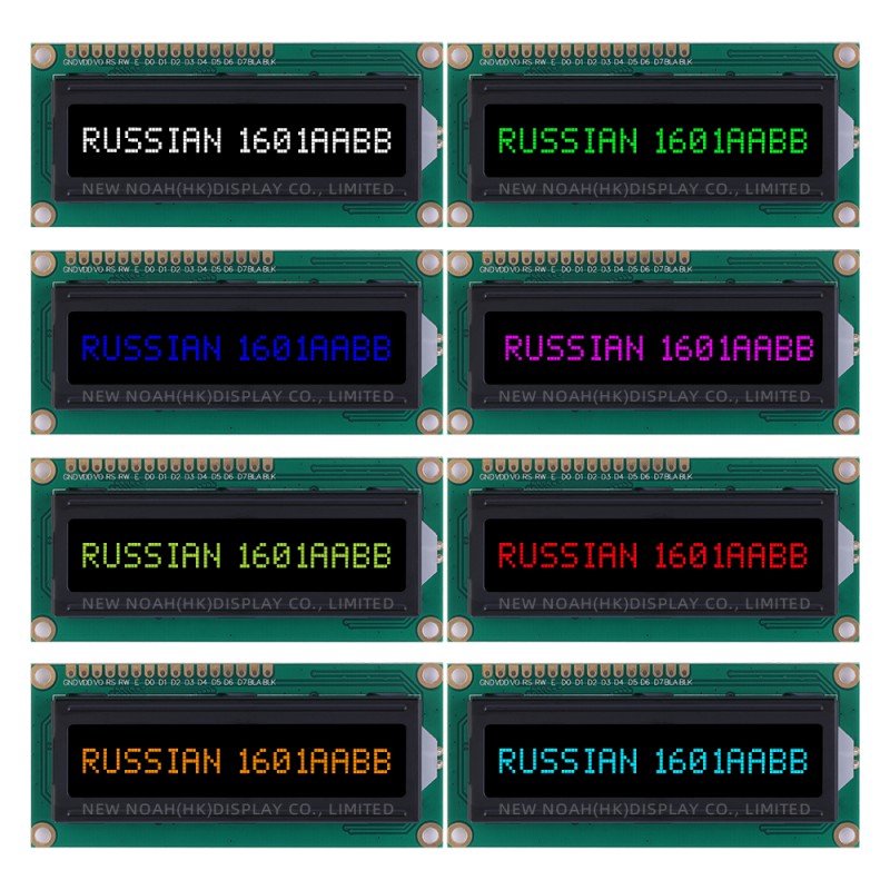Russian BTN Black Film  1601A Character LCD Module 16 PIN  High Brightness LCD Screen