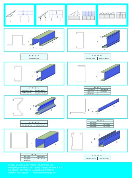 Hot Dip Galvanised Steel Profiles Cold Rolled Forming 345B Steel Customized Size