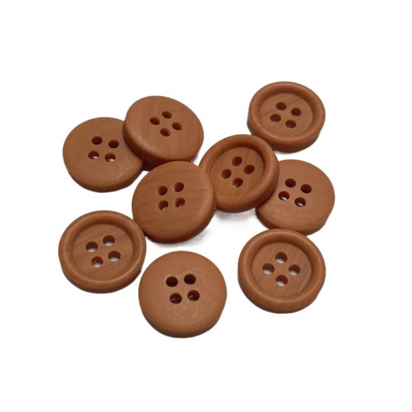 Полиэстер древесины Faux застегивает 4 округлую форму цвета абрикоса отверстия 26L с оправой