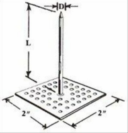 2.7mm Dia Glass Wool Insulation Hanger Nails With Self Locking Washer
