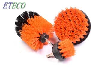 5 Inch Orange Rotary Nylon Brush For Drill , Floor Cleaning Shower Drill Brush