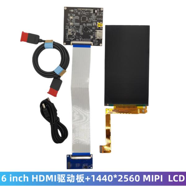6 дюймовый ЖК-ТФТ дисплей, разрешение 1440x2560, 50 пинсов MIPI интерфейс с HDMI-картой