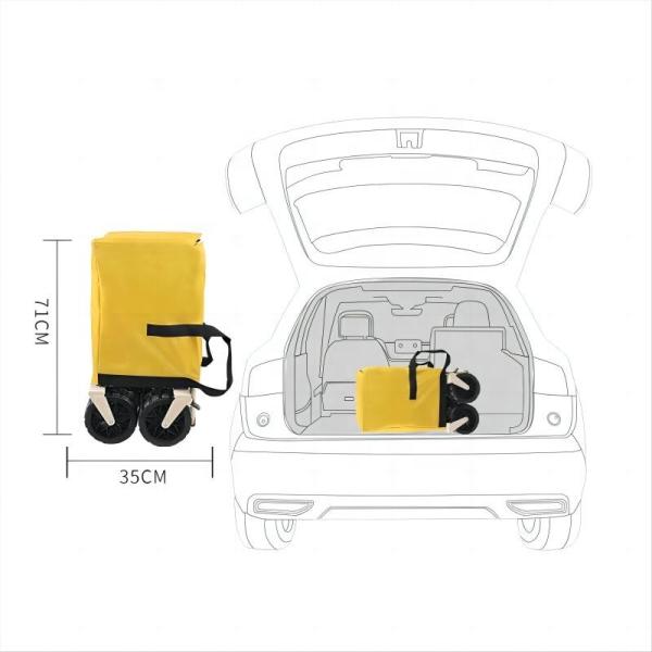 150KG Capacity 4-Wheel Steel Frame Folding Camping Cart