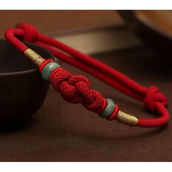 Chinese Knot Red String Jade Bracelet Luck Fortune Knot Braided Bracelets For Couples